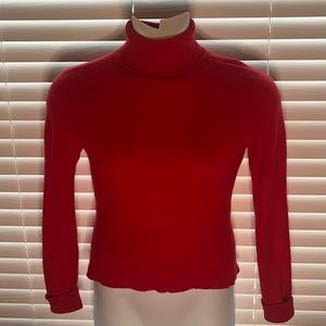 Women’s Cashmere 100% Red Longsleeve Turtleneck Sweater